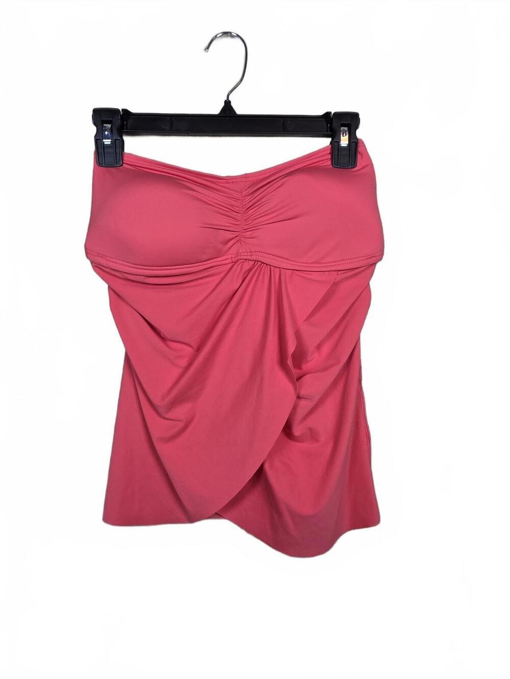 Vince Camuto Riviera Strapless Draped Tankini Watermelon XS
